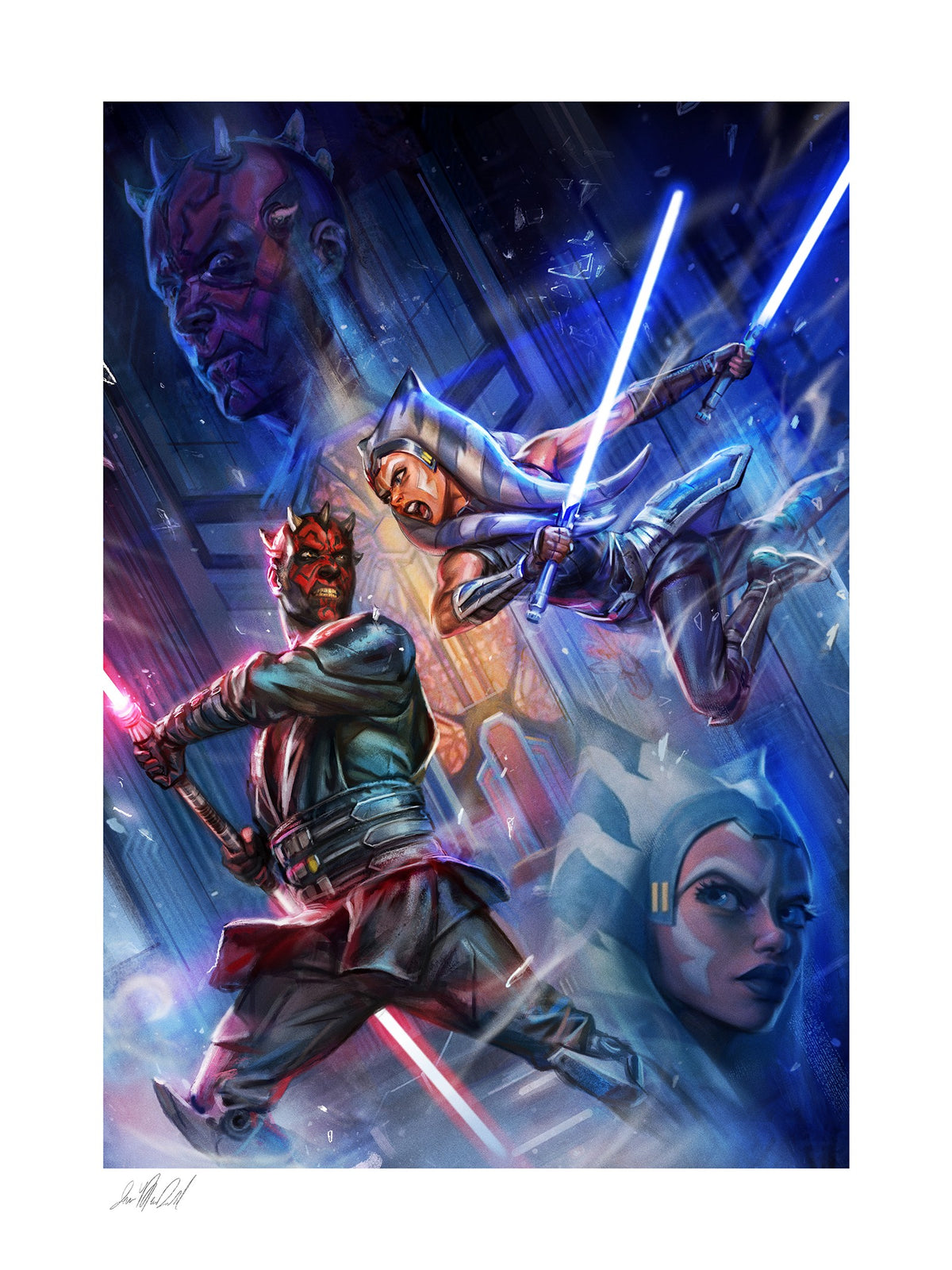 One Last Lesson: Ahsoka Tano vs Darth Maul Star Wars Darth Maul Ahsoka Tano Art Print