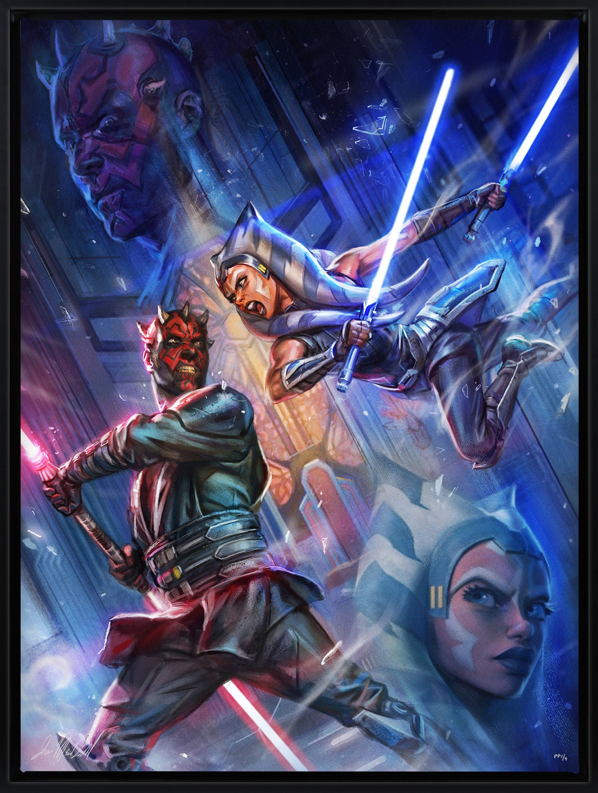 One Last Lesson: Ahsoka Tano vs Darth Maul Star Wars Darth Maul Ahsoka Tano Art Print