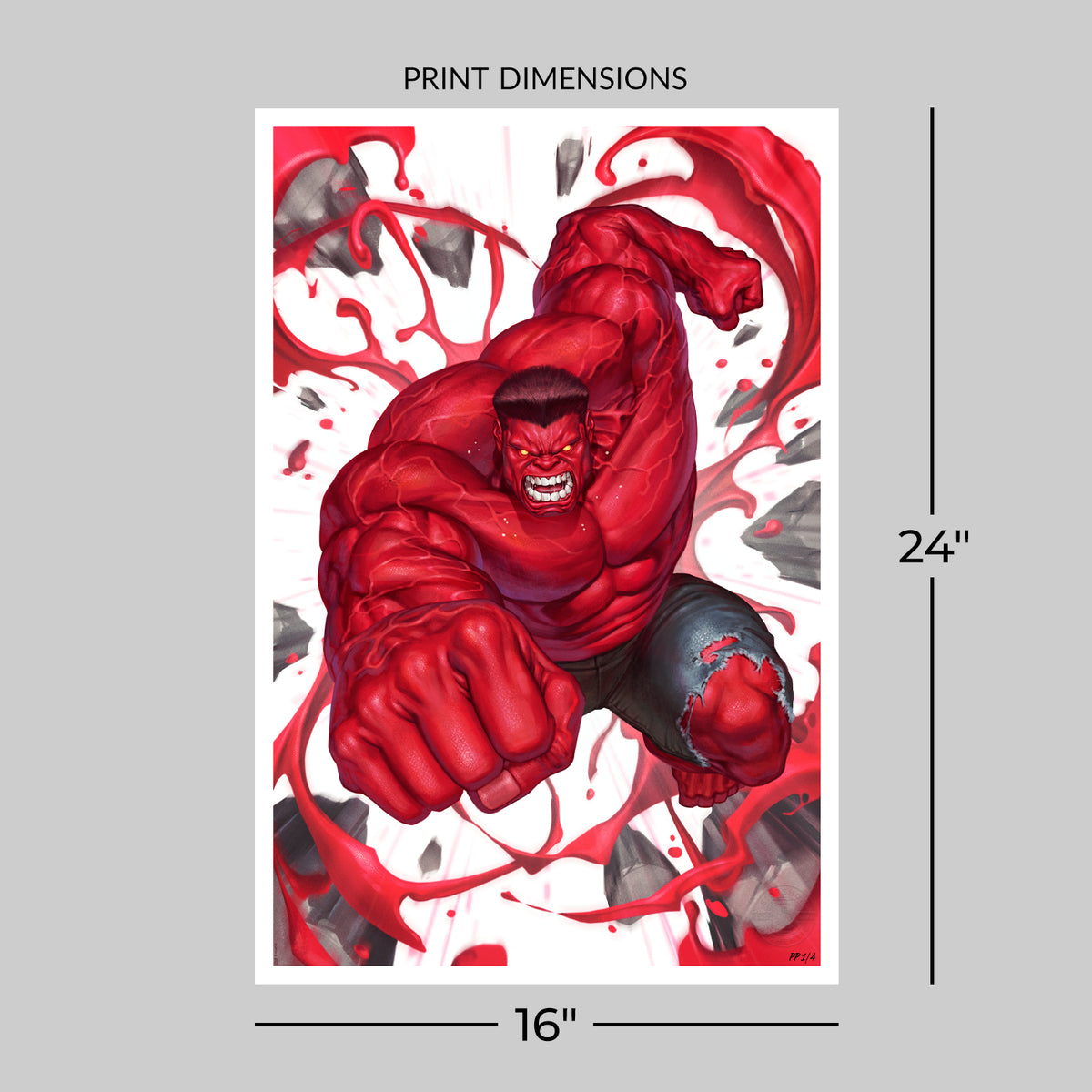 Red Hulk Marvel Art Print