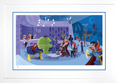 Party at Avengers Tower Marvel Art Print