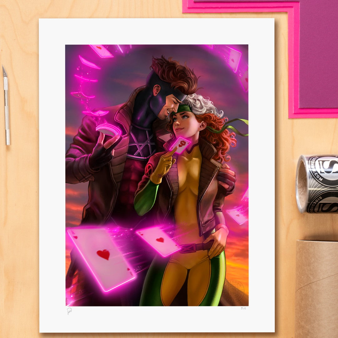 Rogue & Gambit Marvel Gambit Rogue Art Print