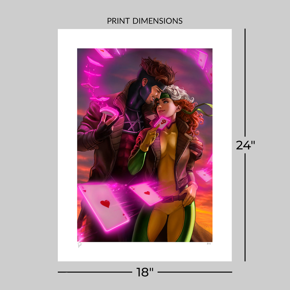 Rogue & Gambit Marvel Gambit Rogue Art Print
