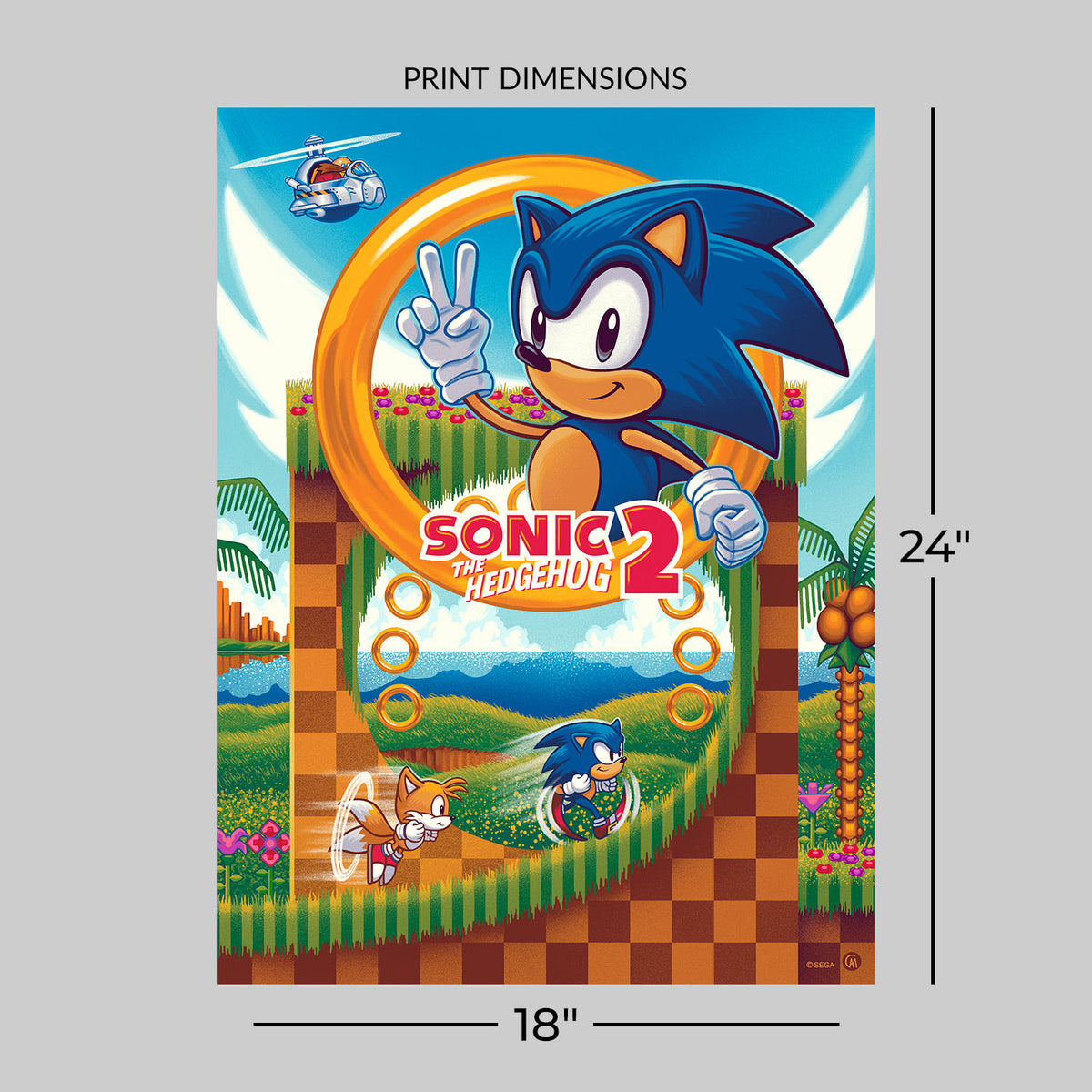 Sonic 2 Sonic the Hedgehog Art Print