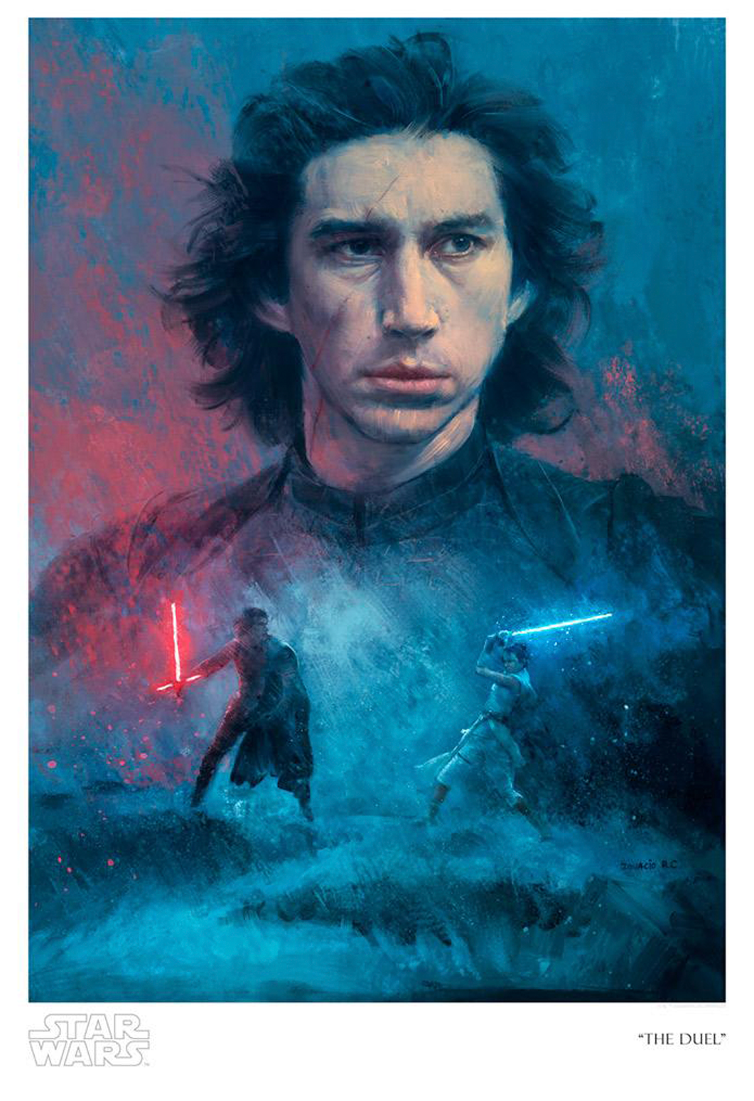 The Duel Star Wars Kylo Ren Rey Art Print