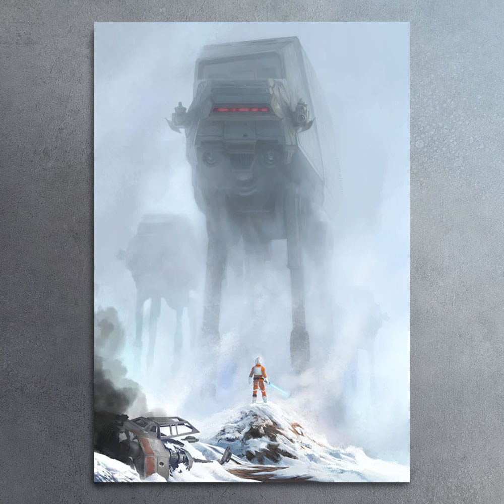 Too Strong for Blasters Star Wars Luke Skywalker AT-AT Art Print