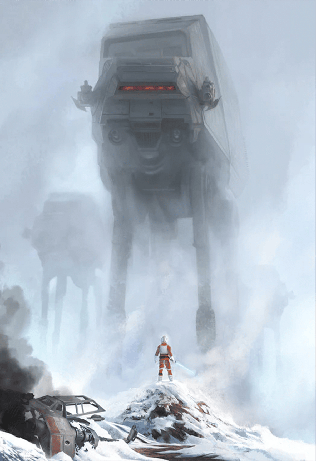 Too Strong for Blasters Star Wars Luke Skywalker AT-AT Art Print