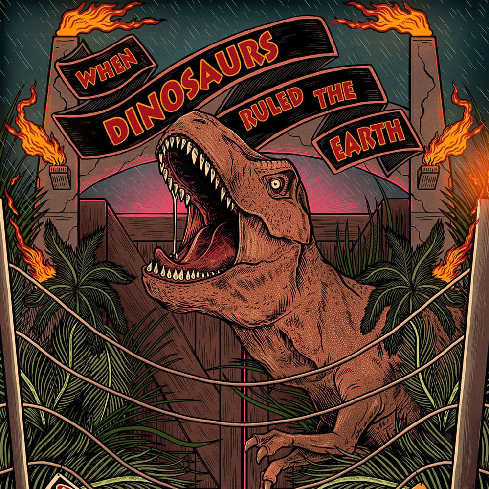 Jurassic Park T-Rex Velociraptor Movie Poster