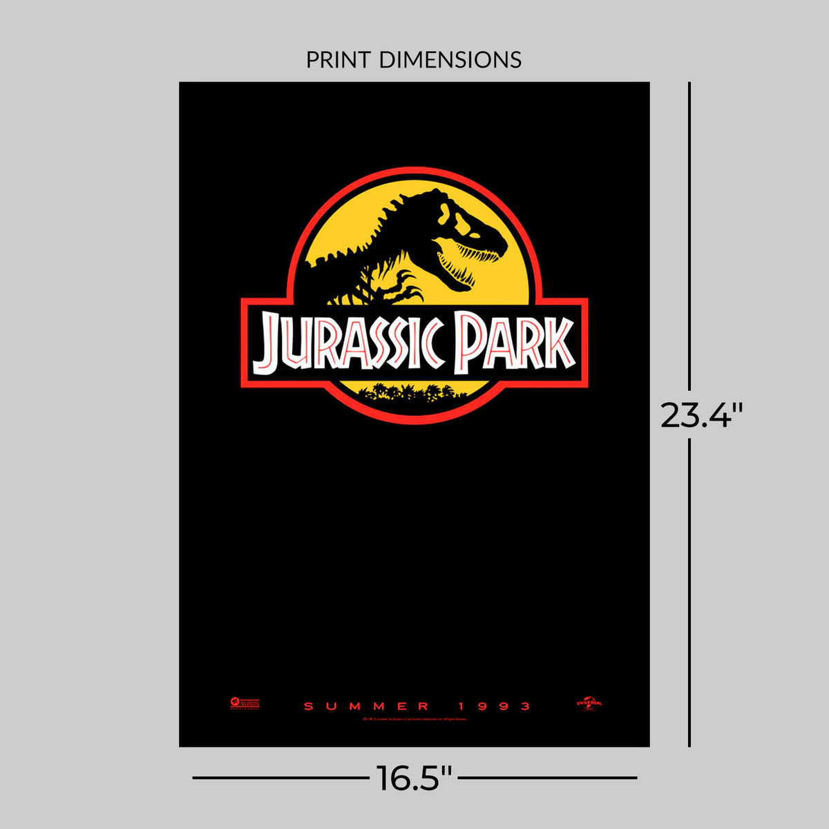 Jurassic Park Original Key-Art T-Rex Movie Poster
