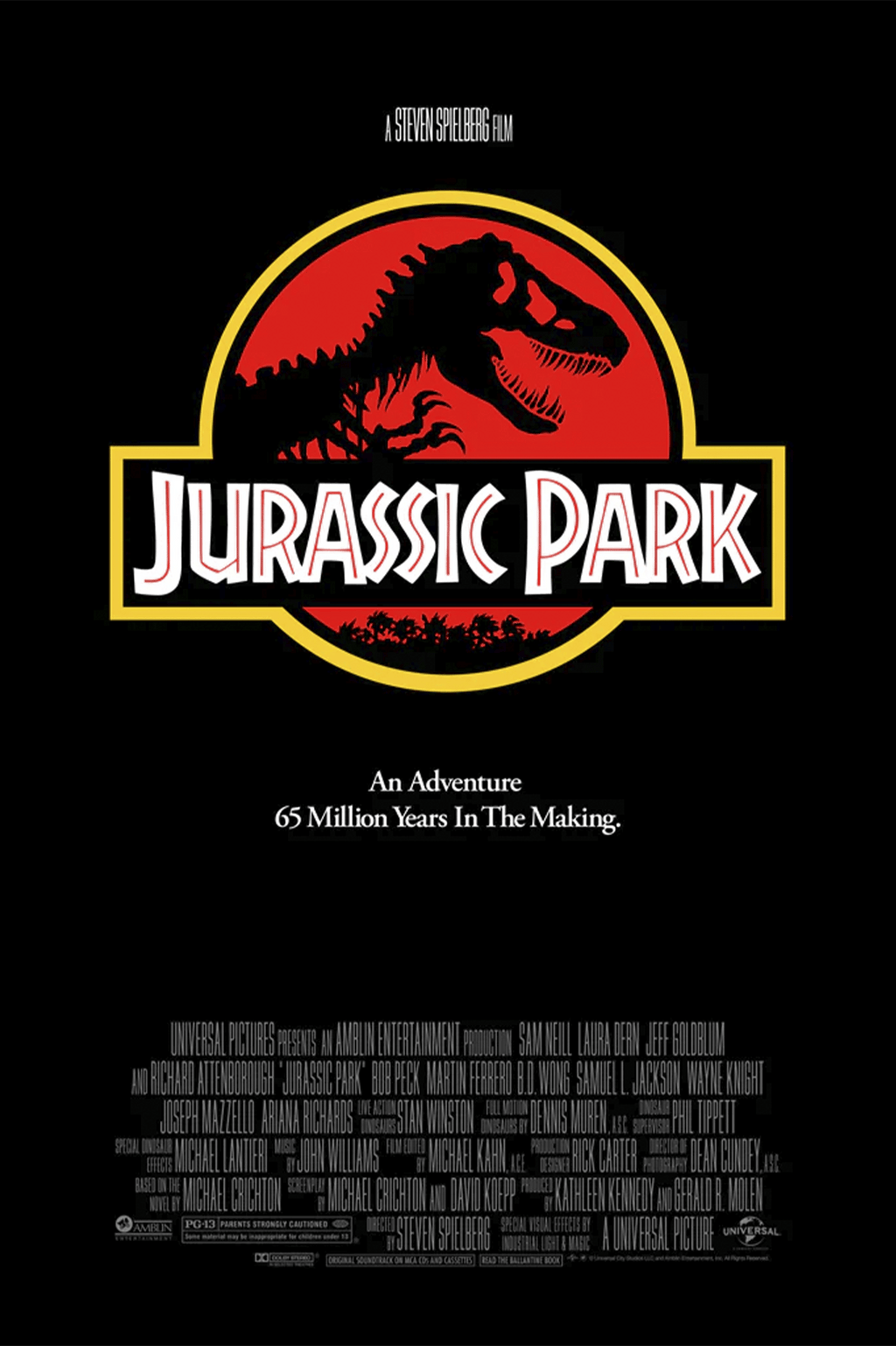Jurassic Park Theatrical Key-Art (One Sheet) T-Rex Movie Poster