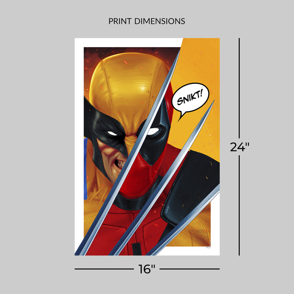 Wolverine vs Deadpool Marvel Deadpool Wolverine Art Print