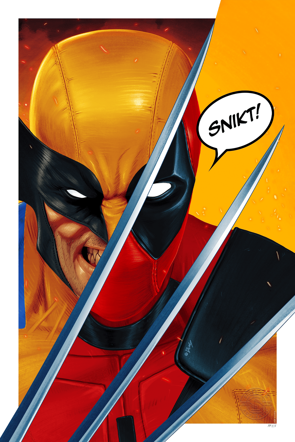 Wolverine vs Deadpool Marvel Deadpool Wolverine Art Print