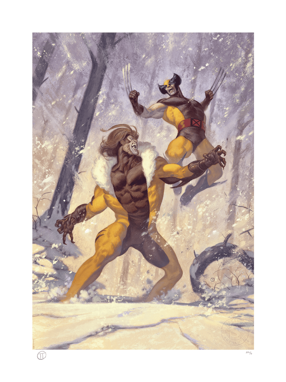 Wolverine vs Sabretooth Marvel Sabretooth Wolverine Art Print